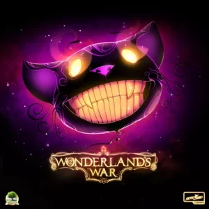 Affiche du jeu Wonderland Wars avec un chat en gros plan.